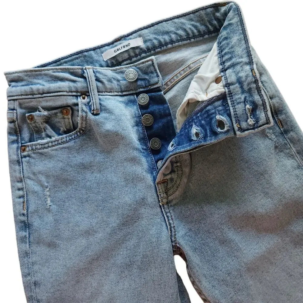 GRLFRND The Karolina distressed high rise skinny jeans in Close Call Size 23 NEW - Picture 2 of 10